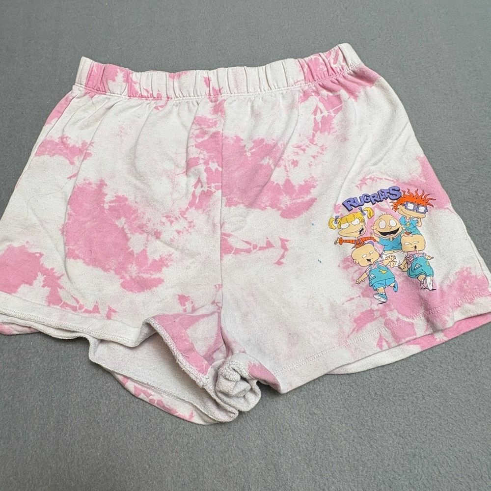 Nickelodeon Rugrats Pink Tie Dye Lounge Shorts Womens Large Graphic 90s Cartoon